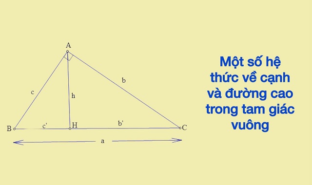 Bài tập liên quan đến một số hệ thức về cạnh và đường cao trong tam giác vuông