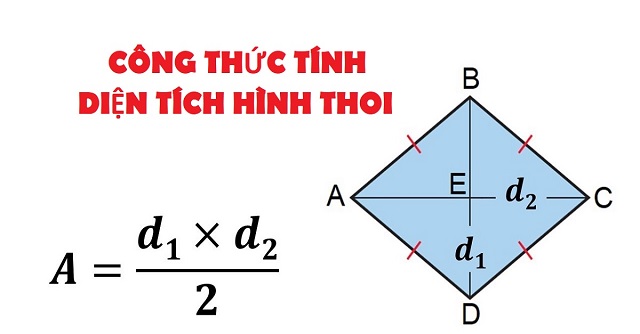 Mách bạn công thức tính diện tích thoi vô cùng đơn giản và dễ hiểu nhất